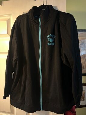 Girl Scouts Black Zip-Up Jacket with Teal Accents - COOKIE BOSS Graphic